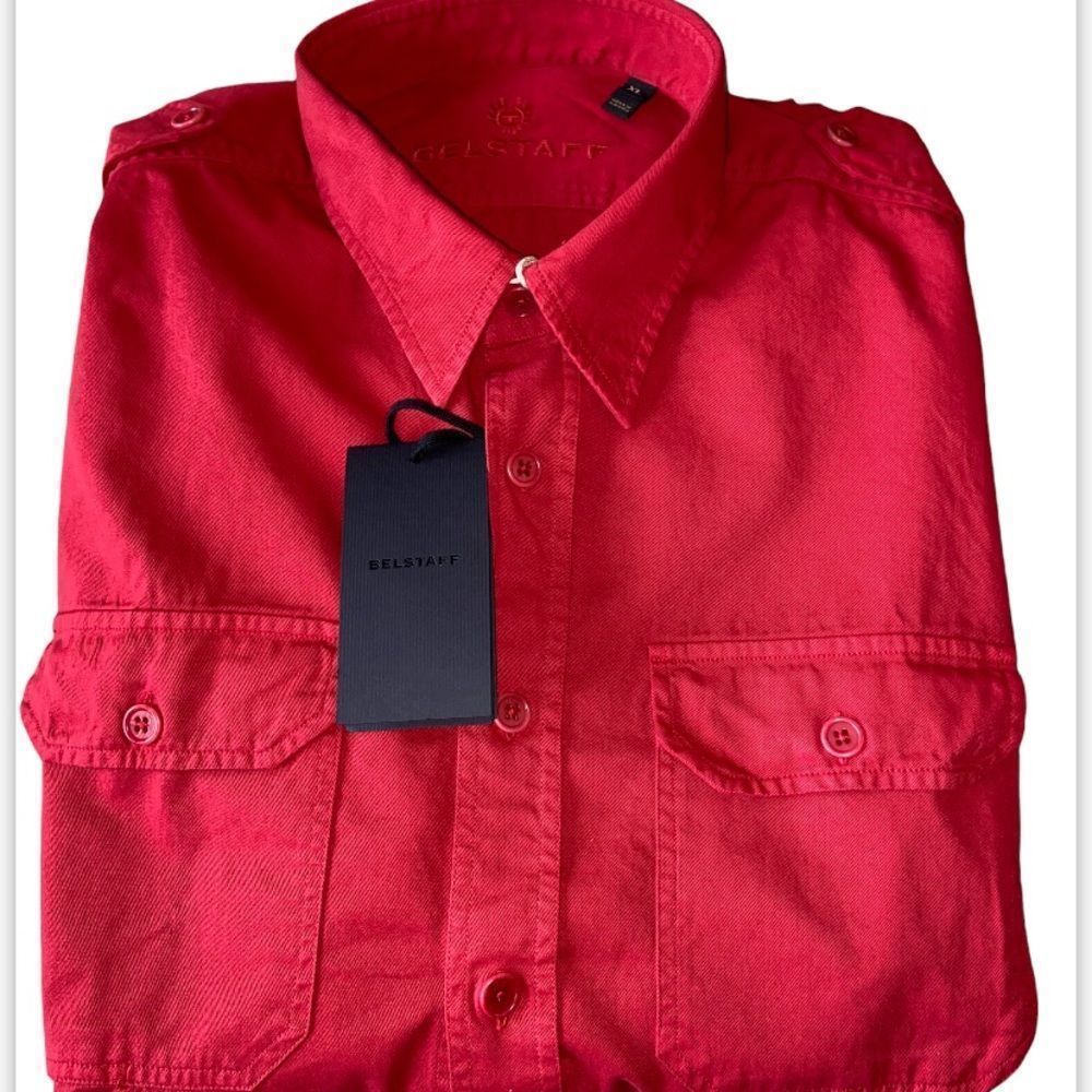 Belstaff Red Casual Button-Down Shirt